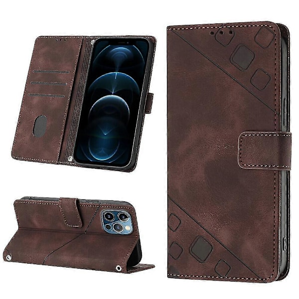 Etui til iPhone 12 Pro Cover Flip Magnetisk Læderpung Kortholder Kompatibel med iPhone 12 Pro Etui Brown