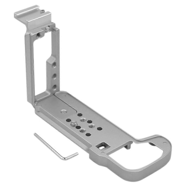 Hurtigutløser L-plate Vertikalt Håndgrep Holder Brakett med Blitssko for GFX100S GFX50SII Kamera Sølv