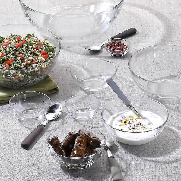 Duralex Sett med 4 Lys Runde Stableboller 7,5 cm Selskaper Grillmat Desserter Blanding Dipp