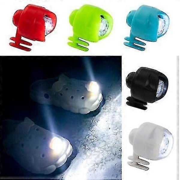 2 stk. Oppladbare lommelykter Hodelykter for Crocs, Små lys charms for Crocs sko tresko dekorasjon, Selvlysende sko dekorasjon Blue