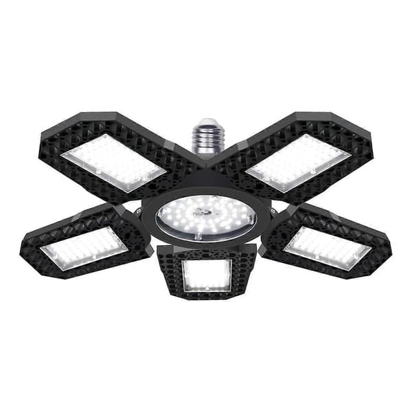 LED Garagelys, deformerbare LED garage loftslamper med 5 justerbare paneler, E27 LED værkstedslamper 3000LM 30W