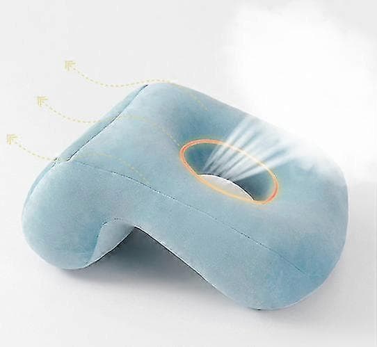Memory Foam Nap-pute Multifunksjonell Hul Plysj Ensfarget Pute grey
