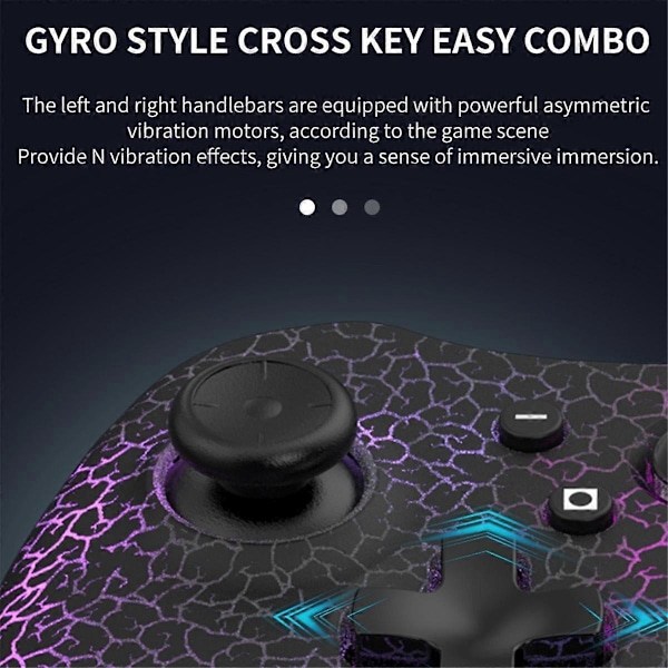 Trådlös spelkonsol för Switch/Android/Ios/Pc 6-Axis Gyro Högprecisionsjoystick Rgb-belysning Bluetooth Gamepad B
