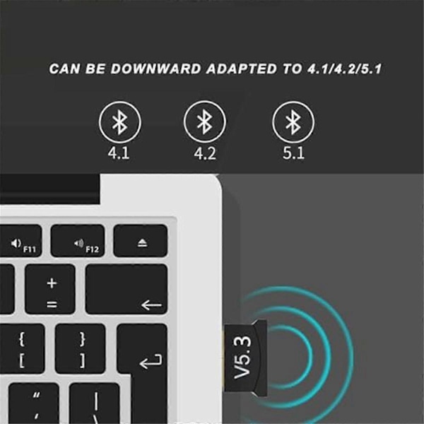 5 stk. USB Bluetooth-adapter 5.3 Bluetooth-mottaker Høyttaler Mus Tast Bluetooth Datamaskin Trådløs Driverfri Audioadapter
