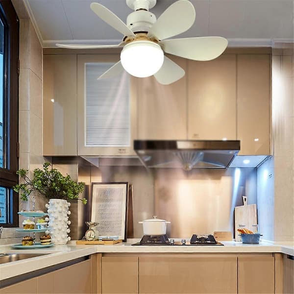Loftlamper med ventilator, runde ventilatorlamper, soveværelse, restaurant, energibesparende lamper, E27 skrue, simple LED loftlamper med ventilator, 30W