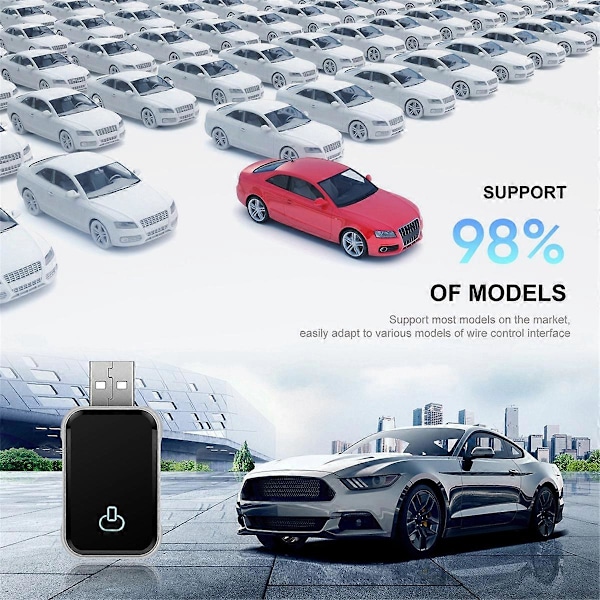 Trådløs CarPlay Adapter 2i1 Kablet til Trådløs CarPlay Android Auto Adapter, Trådløs Carplay Adapter med Usb