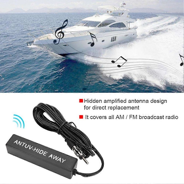 12V Universaali Elektroninen Stereo AM/FM Radio Piilotettu Vahvistettu Antenni Autoon Laivaan Matkailuautoon