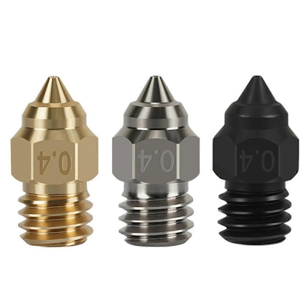 CHT Munstycke för 3/3 V2/5 Pro/5 Plus Mässing Kopparpläterad Klon Härdade Munstycken 0.4MM för CR10 Extruder Munstycke Högt Flöde