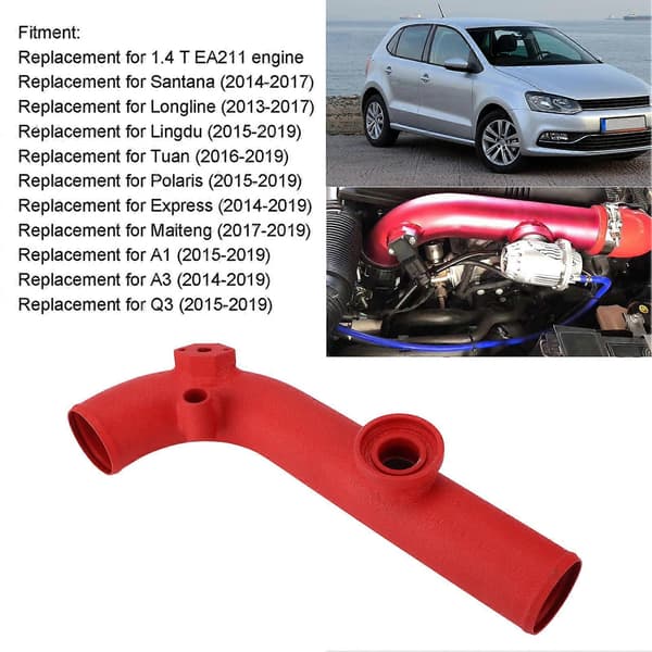 Turbo Luftinntaksrør Aluminium Legering Rør Rød Erstatning for A1 A3 Q3 1.4 T EA211 Motor