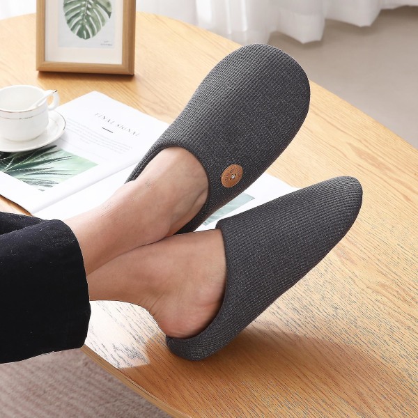 Varma vinterskor i bomull för damer och herrar, platta, mjuka, halkfria fluffiga skor, designade tofflor för par, inomhustofflor, rosa3 38-39 9.2-9.4 inch