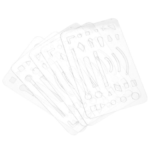 10 stk. 27 hullers slettebeskyttelse, multifunktionel teknisk tegneskabelon, mønsterlineal, transparent