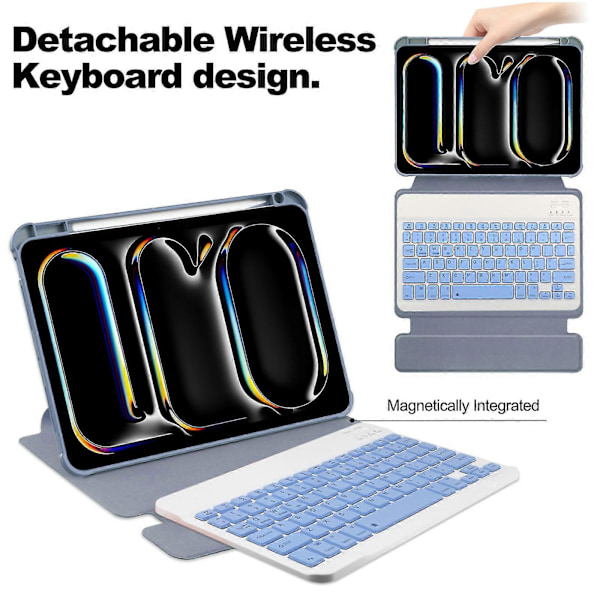 Tangentbord Smart Läderfodral För iPad Pro 11 2024 Lavender