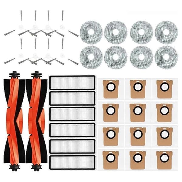 For Robotstøvsuger X20 +/X20 Plus, Tilbehør, Hovedsidebørste, HEPA Filter Moppeklut Støvposer Erstatning