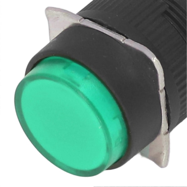 25 st Tryckknapp Momentan Självlåsande 5 Stift 16mm med Lampa 24V Set Kit för Utrustning Grön