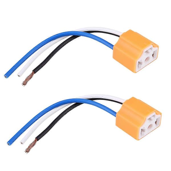 2 stk. hun keramisk forlygte stik adapter fatning til H4/9003/HB2