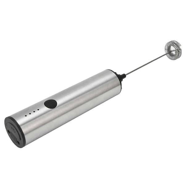 Elektrisk mælkeskummer i rustfrit stål Håndholdt æggepisker USB-opladning Mini mælkeblander