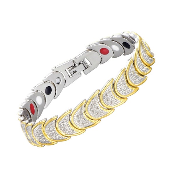 Magnetarmband Guldpläterat Hälsovård Helande Halvmåne Unisex Magnetisk Terapeutisk Armring för Dejting