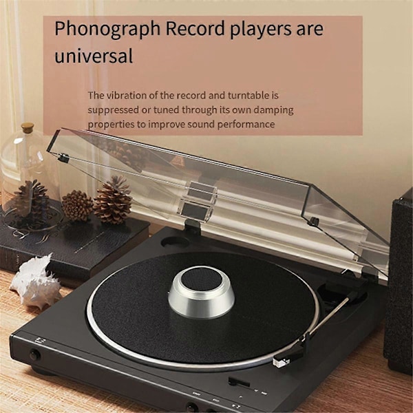 Platespiller Stabilisator Vektklemme i Aluminium Legering LP Vinyl Disk Platespiller Tilbehør Svart