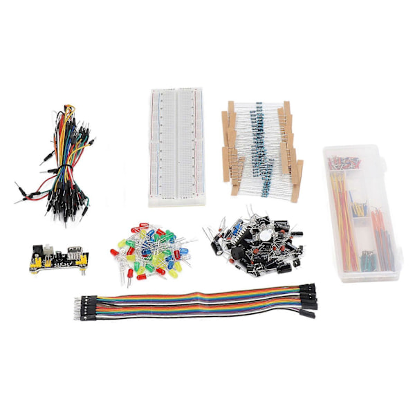 Elektronik Komponent Kit Starter Sjovt Sortiment med 830 Bindepunkter Breadboard til R3