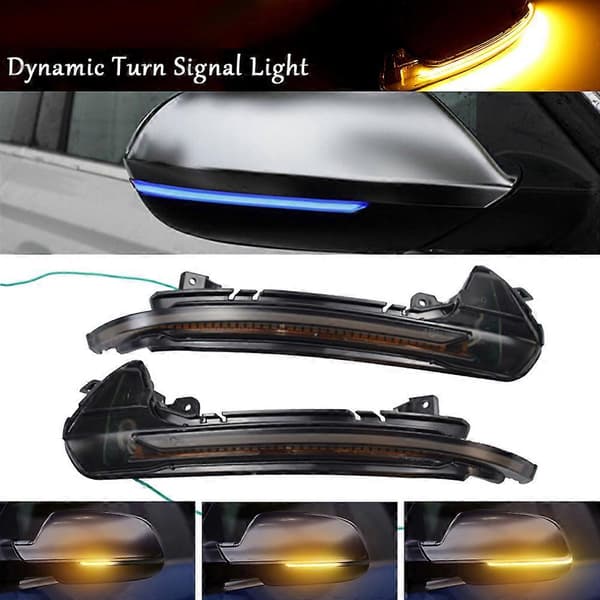 Bil LED Dynamisk Blinklys Bagfra Sidespejl Lysindikator til- A6 RS6 4G C7 7.5 2012-2018 Blå-Gul