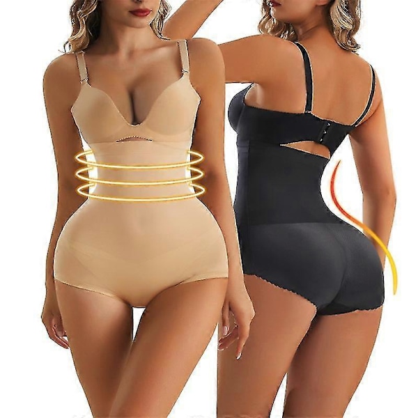 Kvinnor Vadderade Trosor Butt Lifter Body Shaper Falsk Rumpa Höfter Formande Underkläder Hög Midja Trainer Mage Kontroll Trosor Hud L