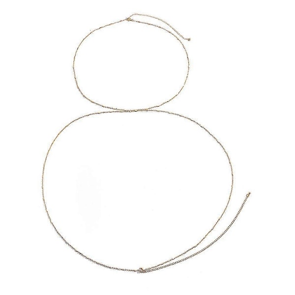 Kroppskjede Dame BH Bikini Kjeder Enkel Personlighet Justerbar Lang Kroppssmykke Kjede Sommer White K
