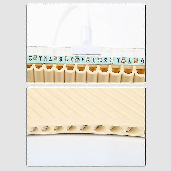 18 Rør Panfløjte C-Dur Panfløjter Panfløjte Off White
