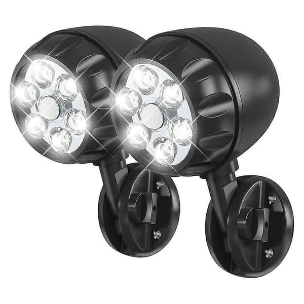Batteridriven Rörelsesensorlampa Utomhus Batteridrivna Rörelsesensorlampor Utomhus 6 LED - 6000K Auto På/Av 2-pack