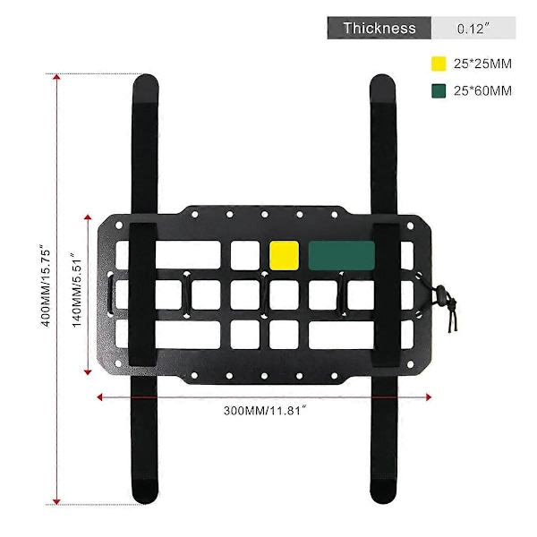 Auton aurinkosuojan järjestäjä, ajoneuvon jäykkä Molle-paneeli, avolava, SUV, kuorma-auton varusteet modulaarinen EDC-pussin työkalutelineelle