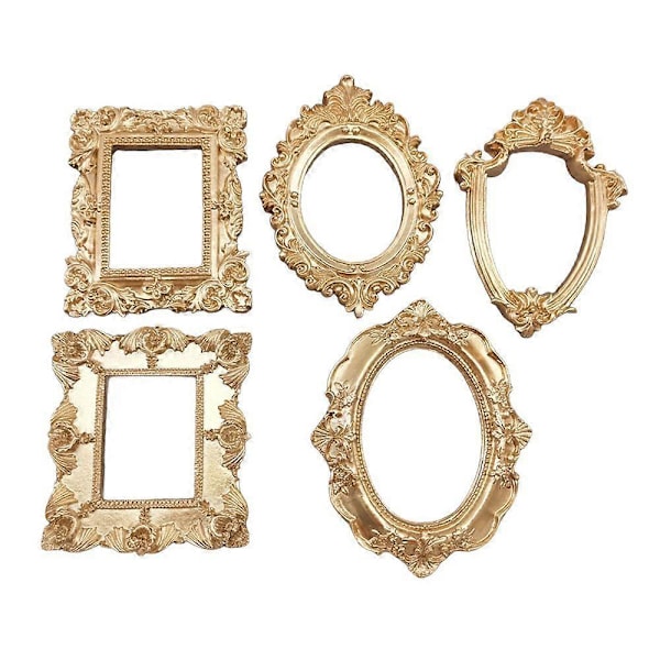 5 st/set Vintage Fotoram Bild Konst Målning Affisch Display Ram Hem Kontor Sovrum Vägg Hängande Harts Fotohållare