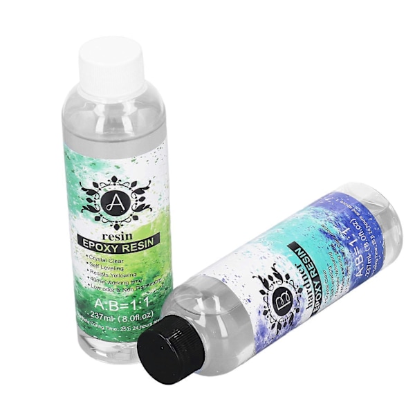 AB Lim Krystalklar Epoxy Resin Sæt Støbning Belægning Nem Blanding til Flod Bordplader DIY Forme
