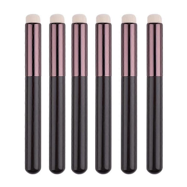 6 stycken reseläppstiftsborste, läppstiftsborste, bärbar läppborste, läppmakeupborste, ögonskuggsborste, concealerborste