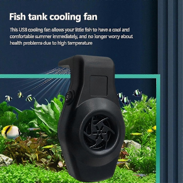 Akvariekøler, fisketank køleventilatorsystem lavt støjniveau køleventilator akvarium mini akvariekøler Black