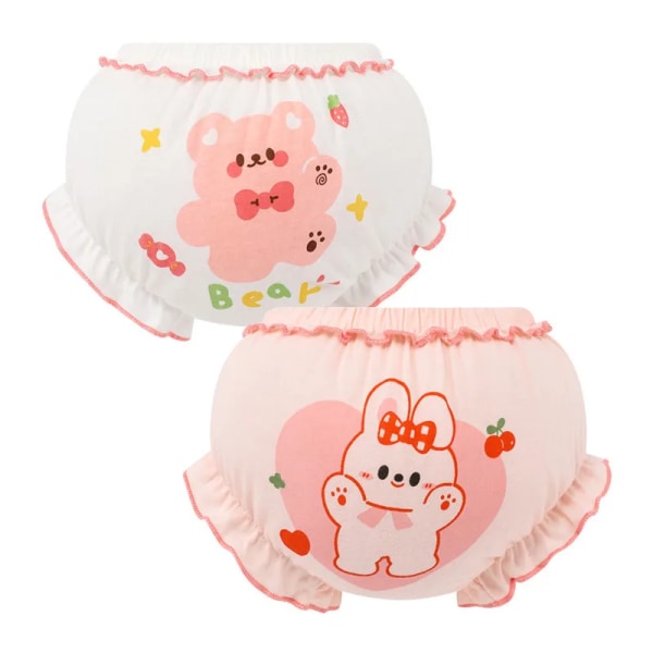 2 st Sommar Baby 100% Bomulls Shorts Barn Kawaii Söta Tecknade Kalsonger PP Byxor 1076AB 13-24M ( 100 )