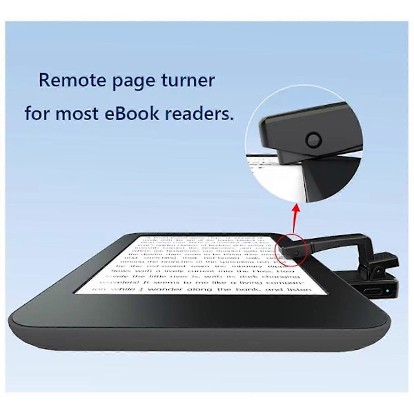 Fjernkontroll Sidevender Ring for Paperwhite, Bluetooth E-leser Kontroller, Kamerautløser D07 Pro