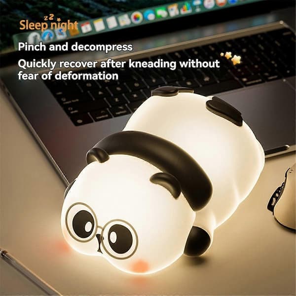 Panda Silikone Natlampe Børneværelse Søvn Øjenbeskyttelse Lampe Panda Lampe til at Ledsage Dig til at Sove Om Natten