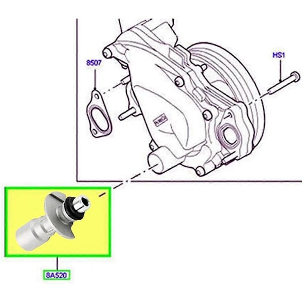 Motorindløbsforbindelse Aluminium til Land Sport LR4 Vandslangefitting LR028136 LR011997