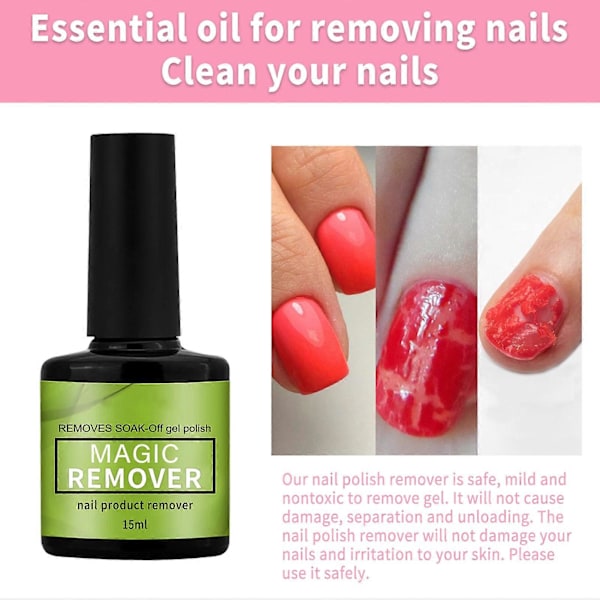 15ml Nagellacksremover Gel Lättanvänd Tips Rengöring Syntetisk Fingernagel Magisk Polish Lim för Kvinnor QinHai