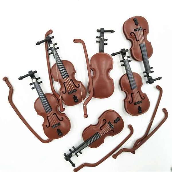 Julemand Trækorn Violin Julepynt Små Vedhæng DIY Dekorationer