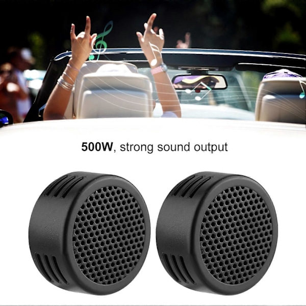 Sort 12V 500W Mini Bilhøjttaler Audio Tweeter 35mm 98dB Højttaler Automobilhøjttaler