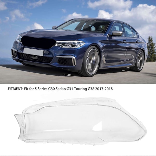 Frontlykt Linse Deksel PC Ripebestandig UV Beskyttelse Transparent for 5 Serie G30 G31 G38 Venstre 63117214962