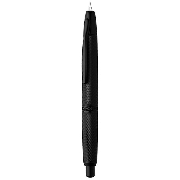 Tryk Retractable Fountain Pen, 0.4MM Ekstra Fin Nib Metal Gitter Blæk Pen med Klips til Skolekontorartikler, Sort