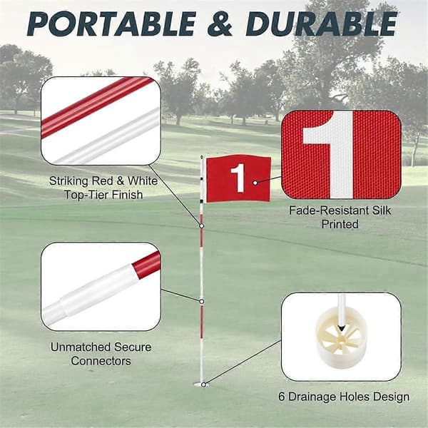 Golf-lipputanko, golf-lippu, golf-harjoituslippu takapihan harjoitusviheriölle