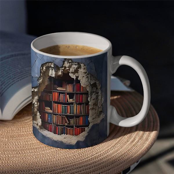 3D Bokhylla Mugg - En Bibliotekshylla Kopp, Multifunktionell Bibliotek Bokhylla Mugg, Kaffe Mugg för Bokälskare, Coola Presenter För Bokmalmar style 1