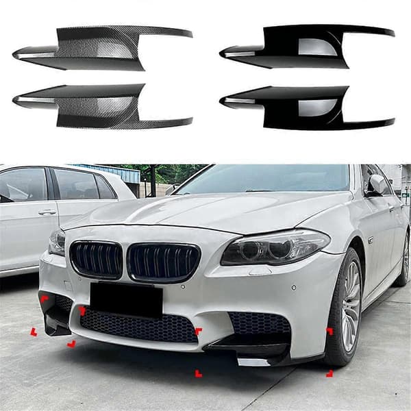 Til 5 Serie M5 F10 2011-2017 Frontkofanger Læbe Vinkel Diffuser Splitter Spoiler Beskytter Blank Sort