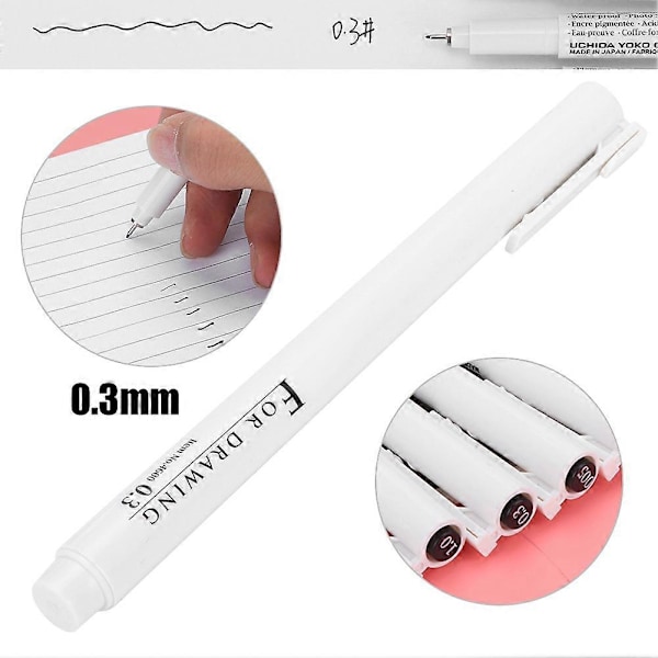 10 st Micron Liner Fineliner Pennor Svart Bläck för Ritning Skissning Modell Leksak (0.03mm)