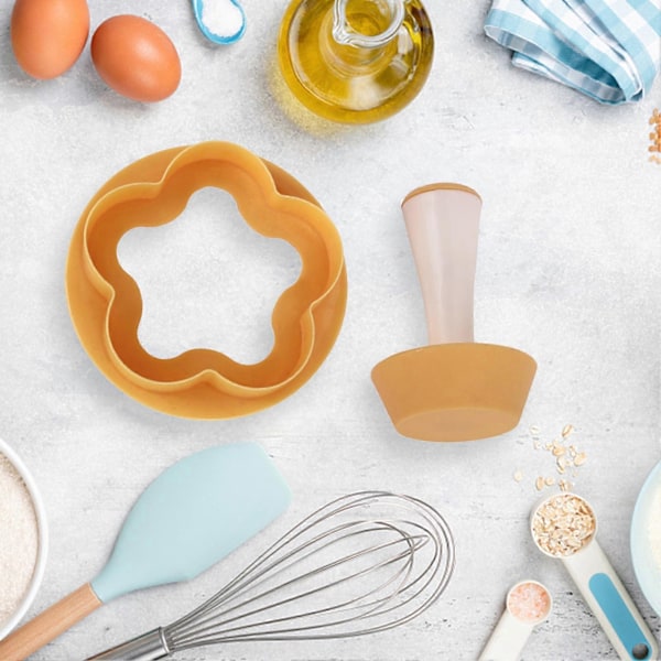 Degtryckare Värmebeständig Lättanvänd Plastmuffinsform Degpressare för Hemmet
