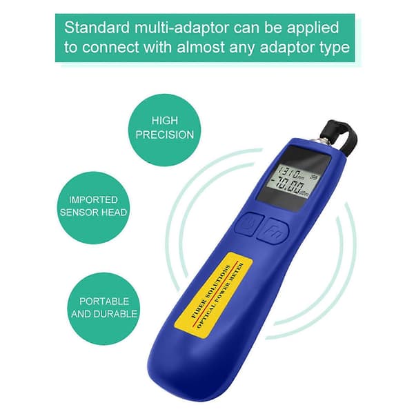 Håndholdt optisk effektmåler ?50dBm til +26dBm Sensitiv fiberoptisk effekttester til kommunikationsteknik