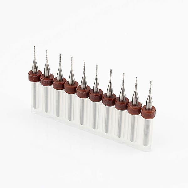 10 Carbide Bor 0.8mm Wolframstål Blad CNC/PCB Graveringsbit Verktøy