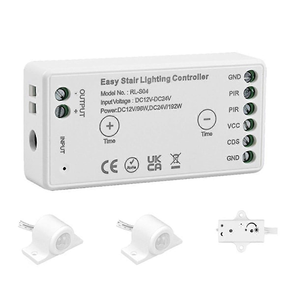 WiFi Tuya APP DC 12V 24V 8A Nem LED Trappebelysningscontroller PIR Infrarød Menneskelig Bevægelse Dagslyssensor Kontakt